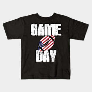 Game Day Football America Flag Kids T-Shirt